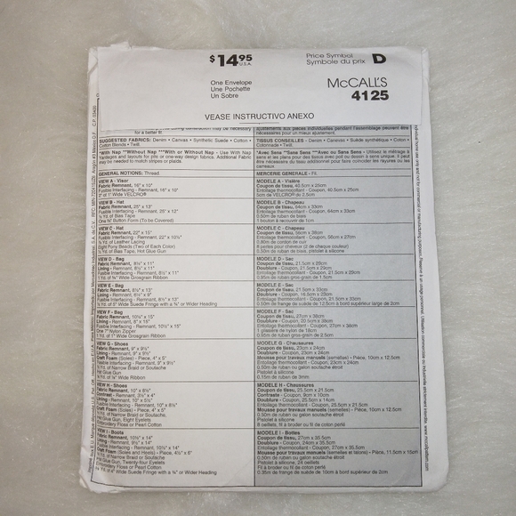 McCall's 4125 Accessories for 18" dolls hats shoes bags American Girl Doll AGD - Picture 5 of 5